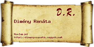 Dimény Renáta névjegykártya
